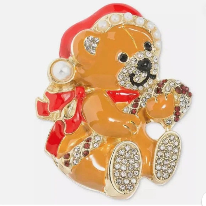 Holiday Lane Gold-Tone Teddy Bear Brooch Pin  |Holiday Lane In Lebanon