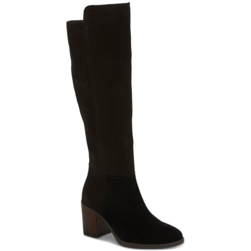 Lucky Brand Women’s Bonnay Knee-High Wide Calf Dress Boots – Black Suede