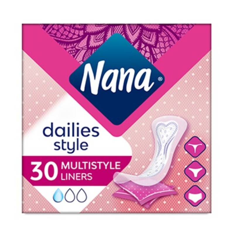Nana Dailies Style Multistyle Pantyliners 30 Pads |Nana In Lebanon