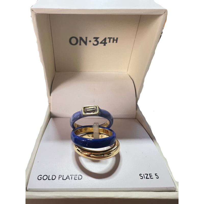 On 34th Women’s Gold  Blue Tone 3-Pc. Set Multi Ring| On 34th in Lebanon