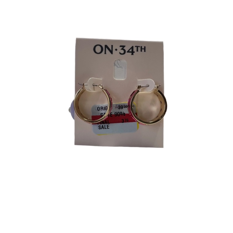 On 34th Women’s Gold Pink Stone Hoop Earrings  | On 34th in Lebanon