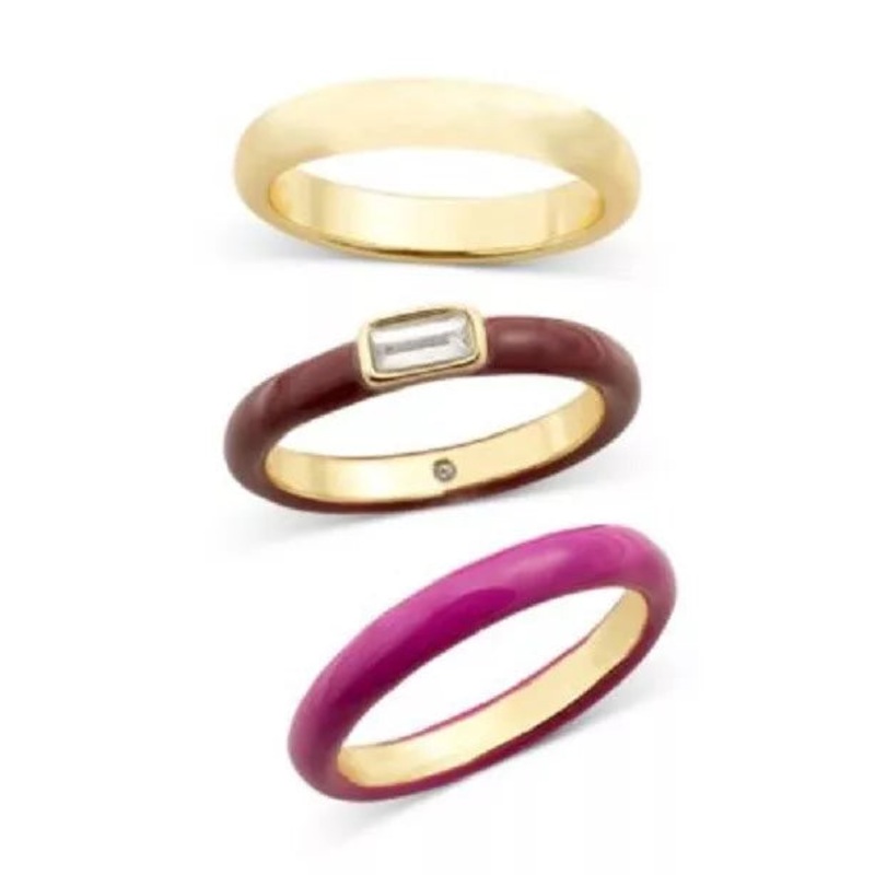 On 34th Women’s Gold  Pink Tone 3-Pc. Set Multi Ring| On 34th in Lebanon