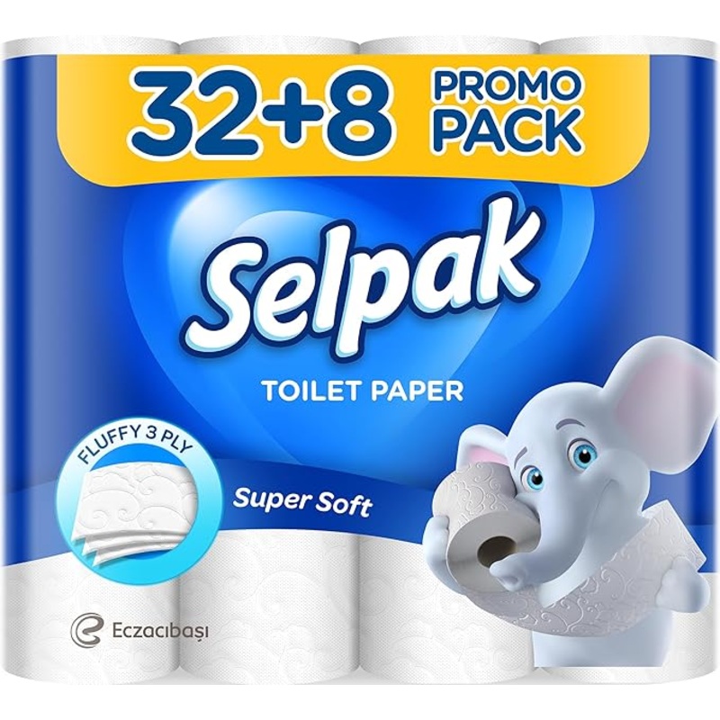 Selpak 3 Ply Toilet Paper Super Soft 32 + 8 Rolls (Promo Pack) | Selpak In Lebanon
