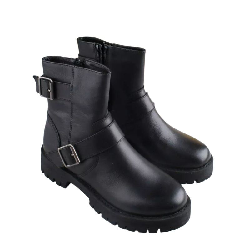 Steve Madden Women’s Black Leather Crusarder Ankled Boot | Steve Madden In Lebanon