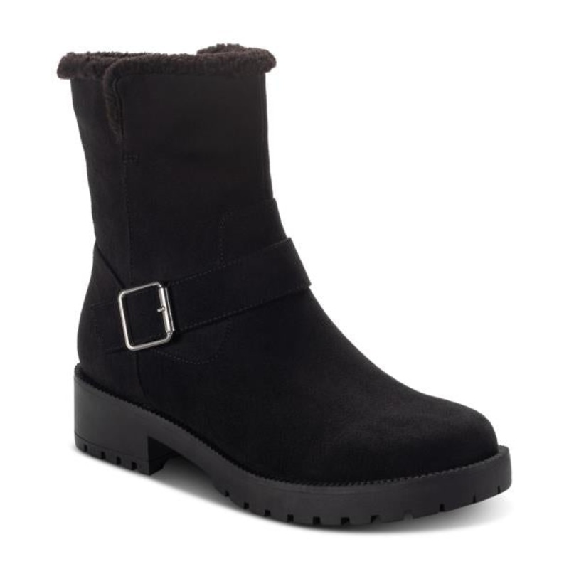 Style & Co Women’s Fleurr Belt Lug Booties – Black Mc Size 5