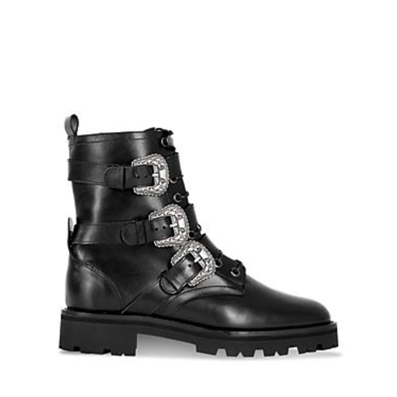 The Kooples Black Leather Ranger Ankle Boots Size 8