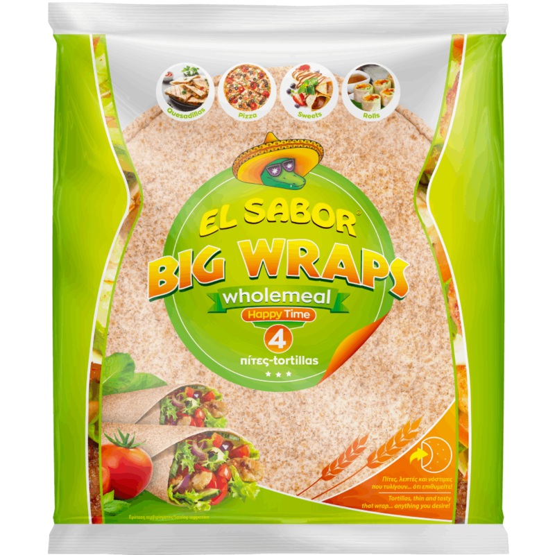 El Sabor Big Wraps Wholemeal 4 Tortillas 245g | El Sabor  In Lebanon