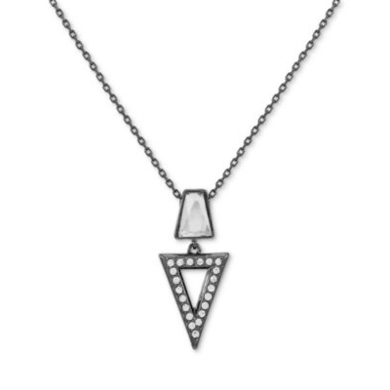 Guess Women’s Dark Gray Logo Icon With Shiny Crystal Necklace |Guess  In Lebanon
