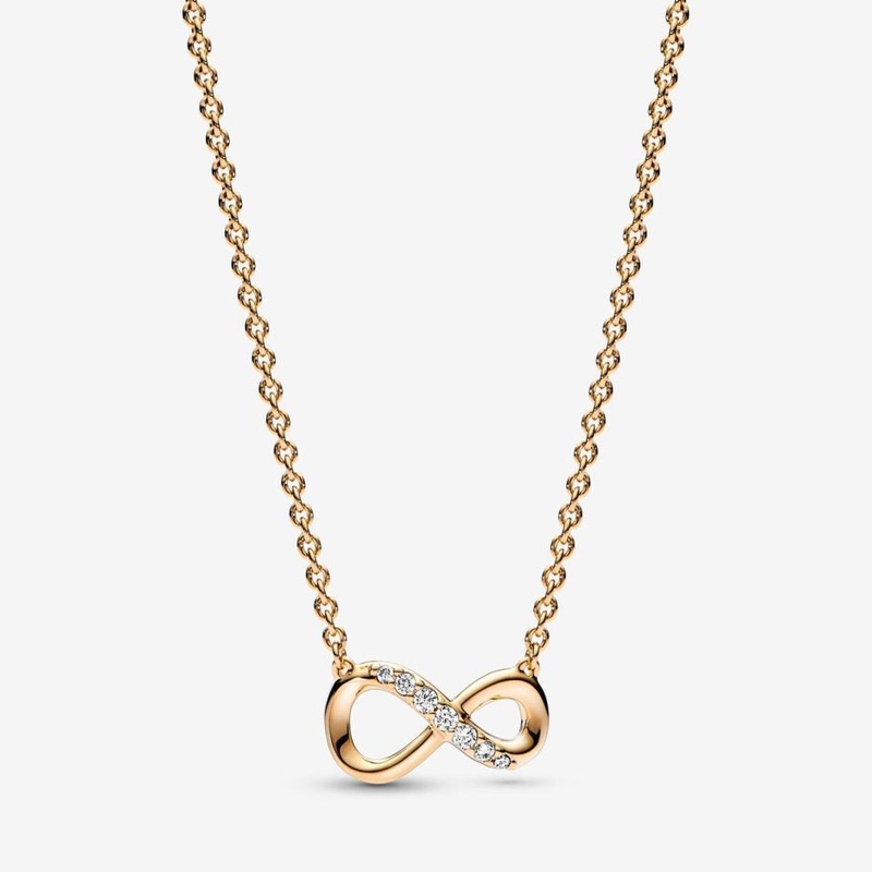 Pandora Women’s Gold Sparkling Infinity Collier Necklace |Pandora In Lebanon