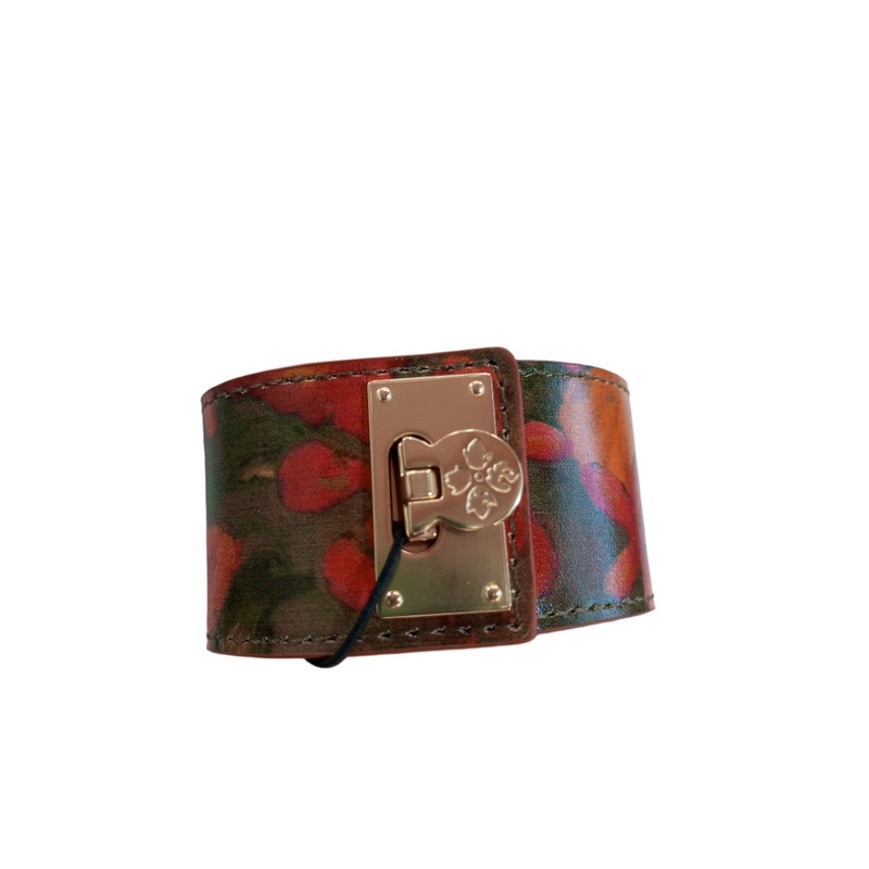 Patricia Nash Gold-Tone Irena Floral Oil Painting Leather Cuff Bracelet | Patricia Nash In Lebanon