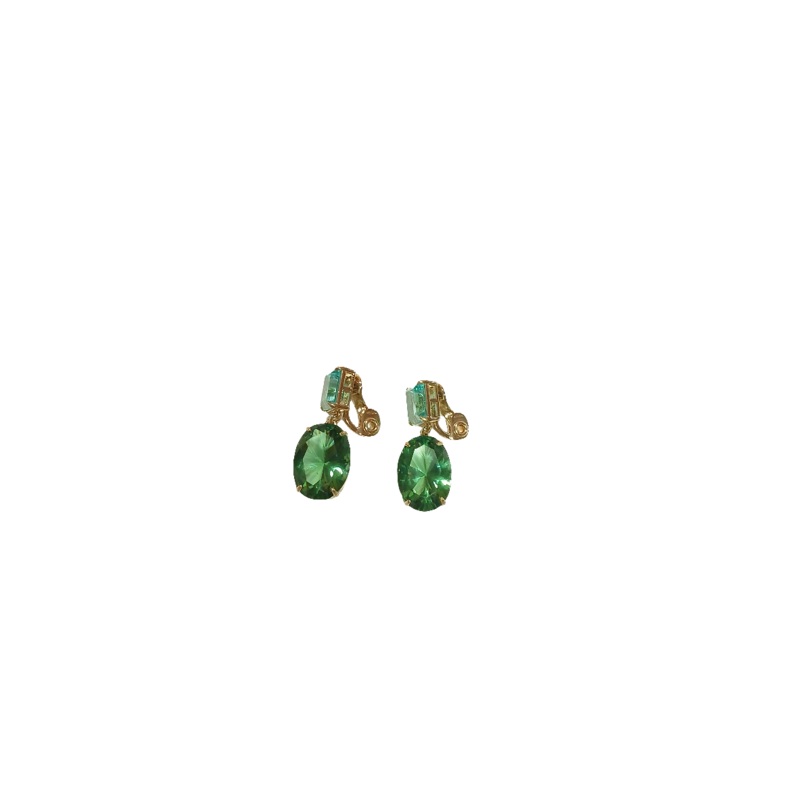 SD Women’s Gold Tone Green Crystal Earrings |SD In Lebanon