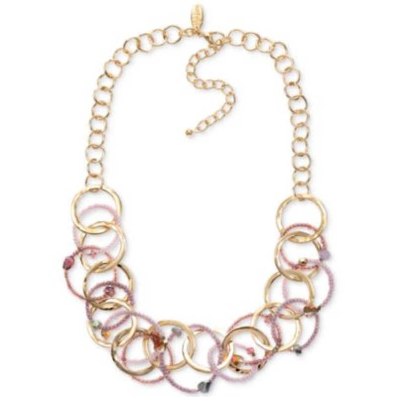 Style & Co Women’s Gold Mixed Stone Beaded Link Statement Necklace| Style & Co In Lebanon