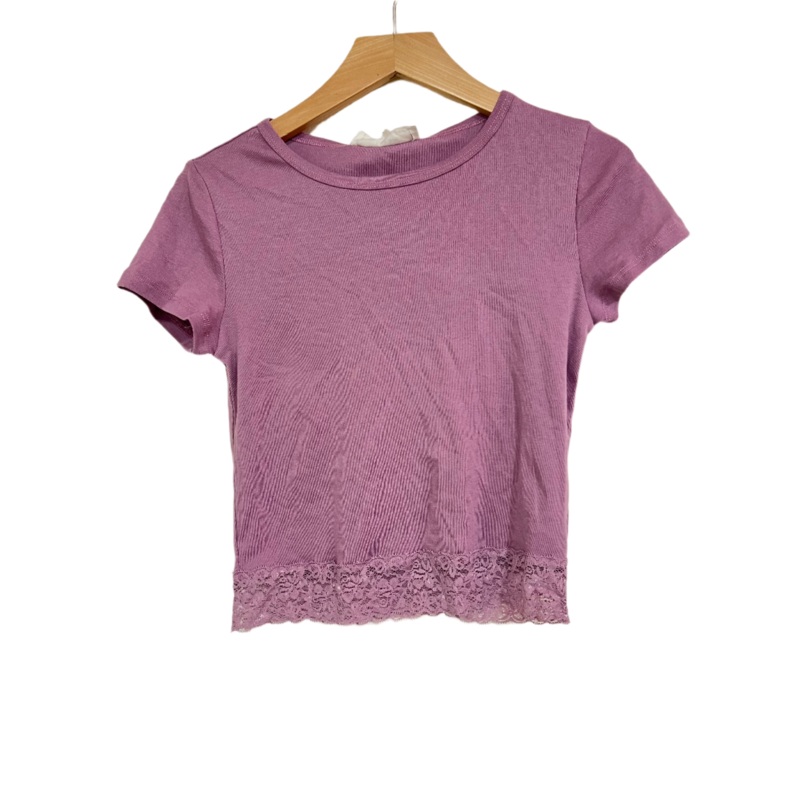 Hippie Rose Women’s Purple Lace Trim Short-Sleeve Blouse | Hippie Rose In Lebanon