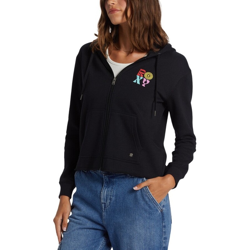 Roxy Women’s Black Endless Sunshine Zip-Up Hoodie | Roxy In Lebanon