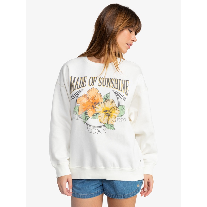 Roxy Women’s White Printed Pullover Sweatshirt  | Roxy In Lebanon
