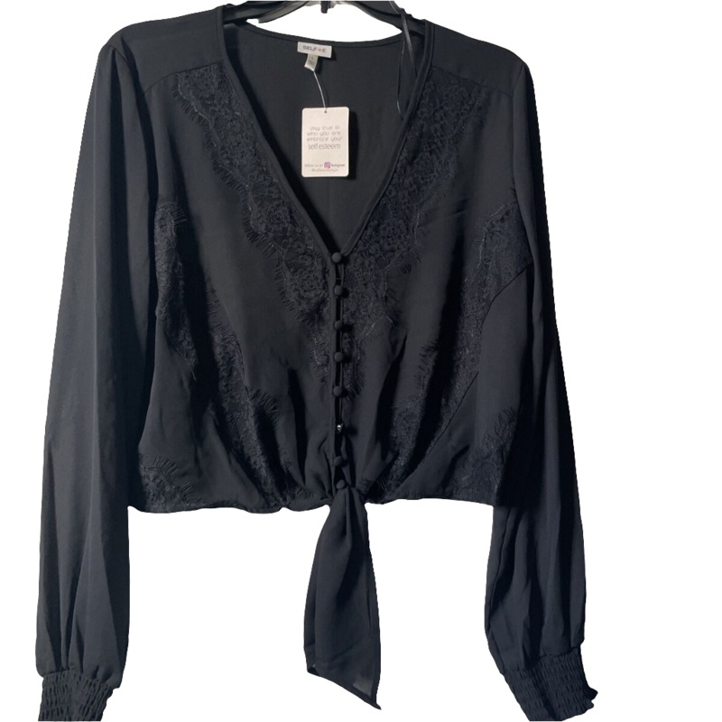 Self Esteem Women’s  Black V-Neck  Blouse   | Self Esteem  In Lebanon