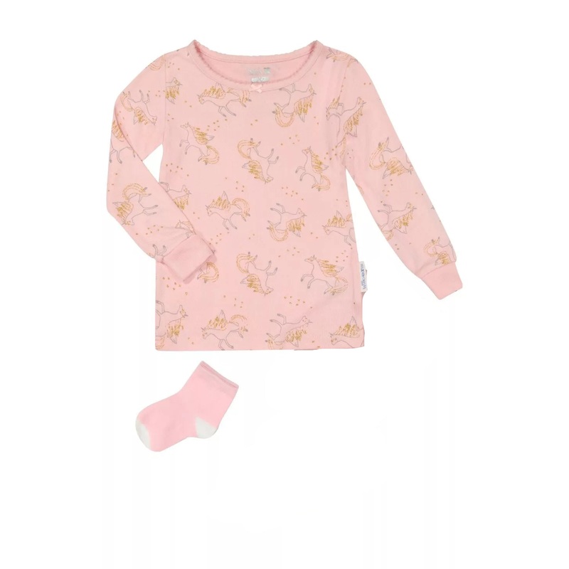 Max&Olivia Baby Girl’s Pink Horse Print Pajama Shirt |Max&Olivia in Lebanon