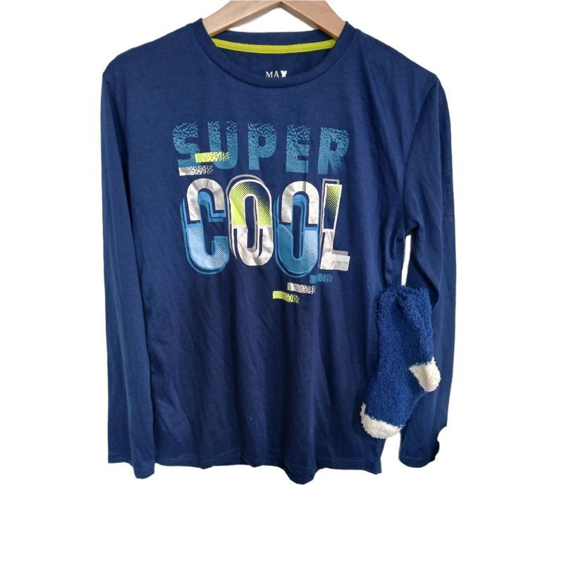 Max & Olivia Boy’s Navy Long-Sleeve Blouse + Pair Of Socks | Max & Olivia In Lebanon