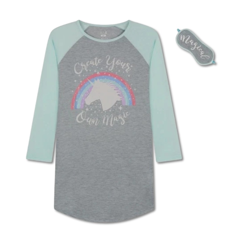 Max & Olivia  Girl’s Multicolor Sleep Shirt  & Eye Mask  |Max & Olivia  In Lebanon
