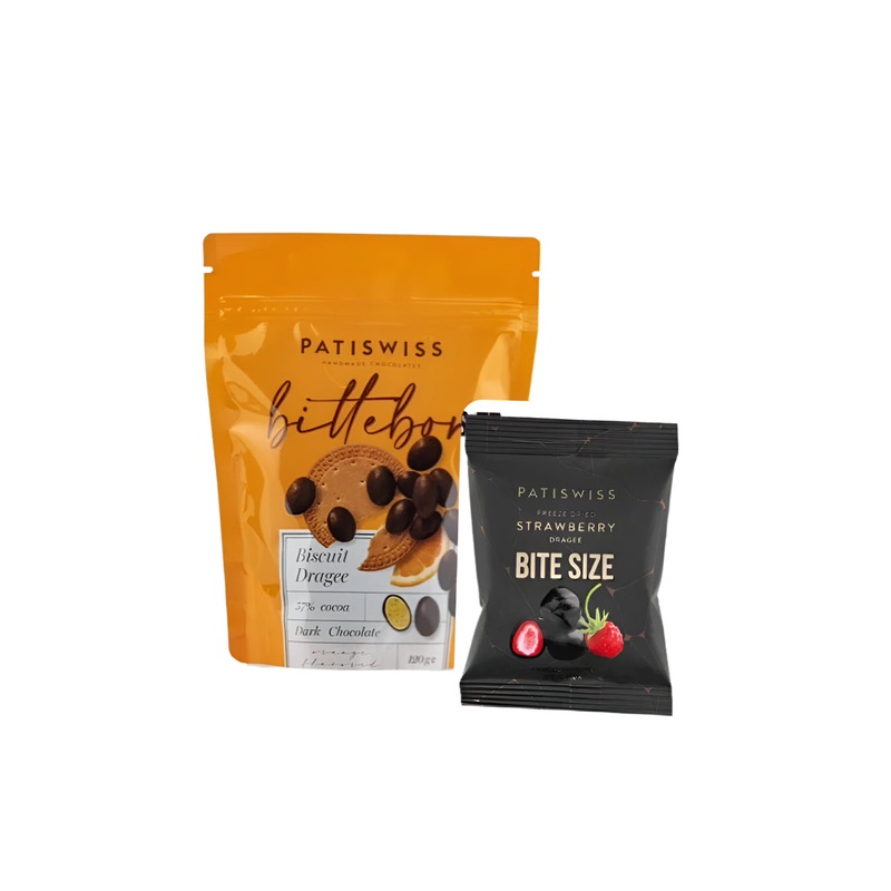 Patiswiss Billebon Biscuit Drag Grage Chocolate 120g + Strawberry Dragee Bite Size (Free)| Patiswiss In Lebanon