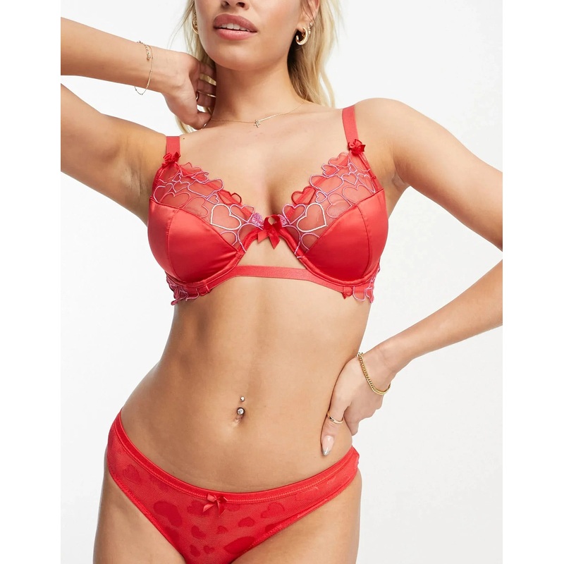 Asos Design Women’s Red Bra ANF761