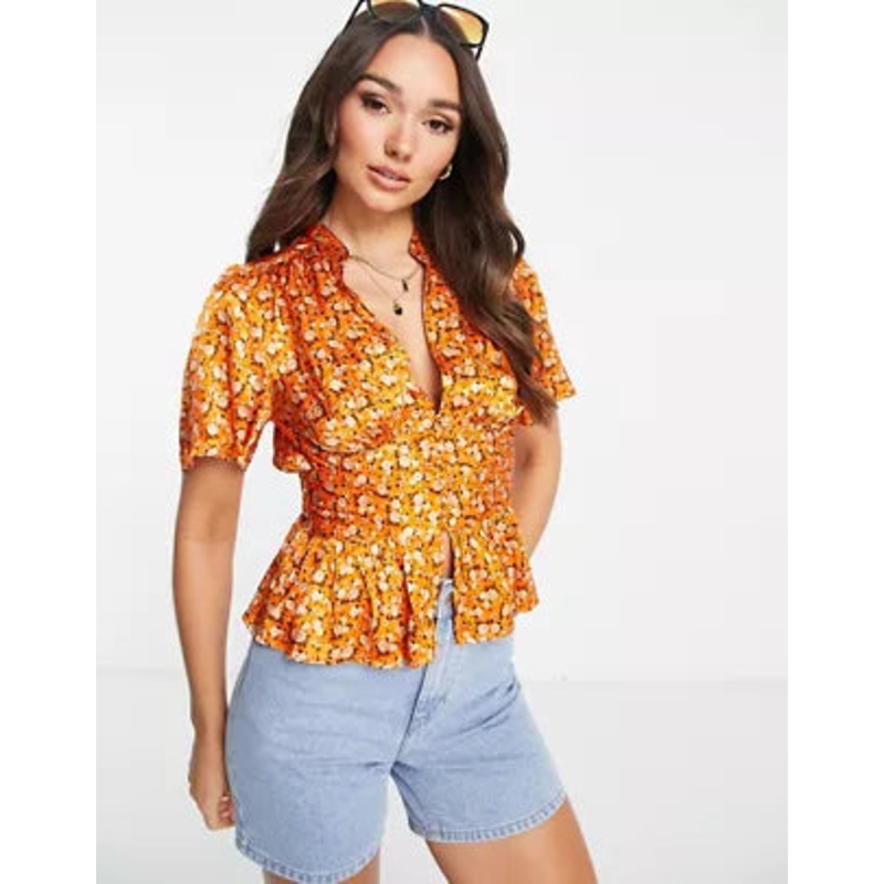 Topshop Women’s Orange Blouse ANF647