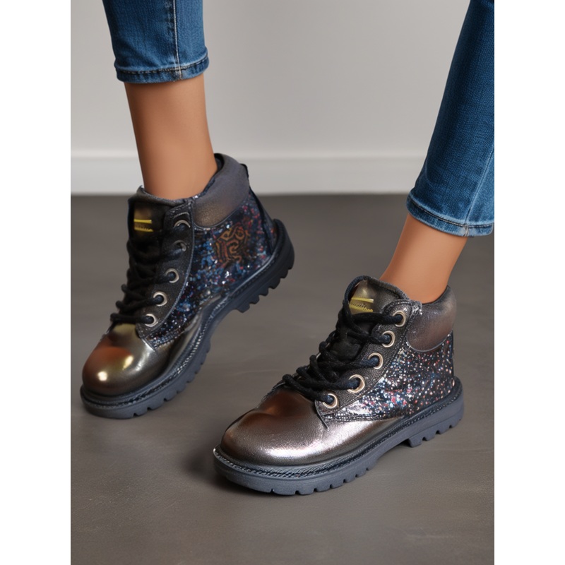 You Young Coveri Girl’s Metalic Grey Ankled Boot | You Young Coveri In Lebanon