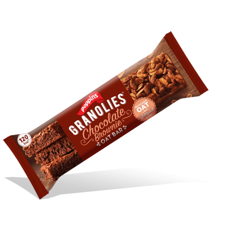Poppins Granolies Oat Bar Chocolate Brownie 30g | Poppins In Lebanon