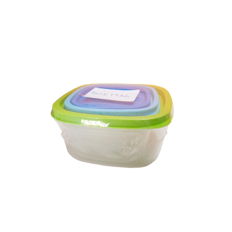 Rewe Transparent Plastic Storage Box Set 3pcs With Multicolor Lids | Rewe In Lebanon