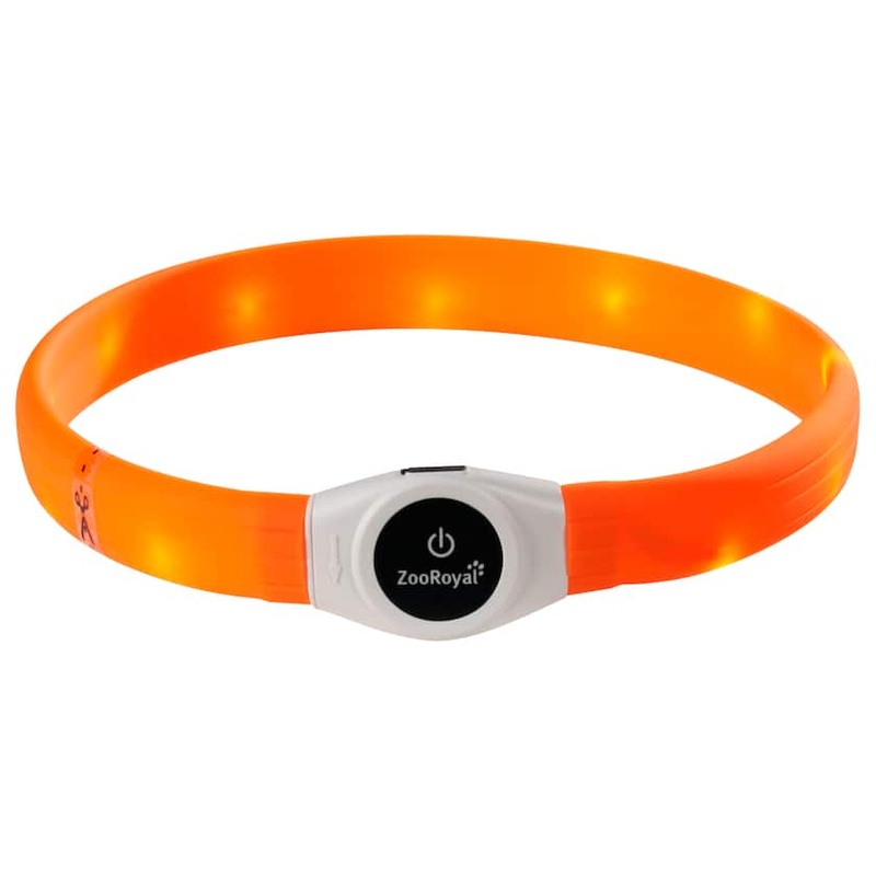 ZooRoyal Dog’s Orange Led Light Collar USB Long Hair | ZooRoyal In Lebanon