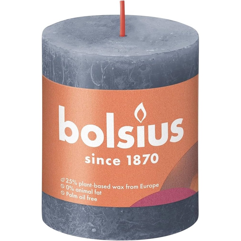 Bolsius Gray Rustic Shine Pillar Candle| Bolsius In Lebanon