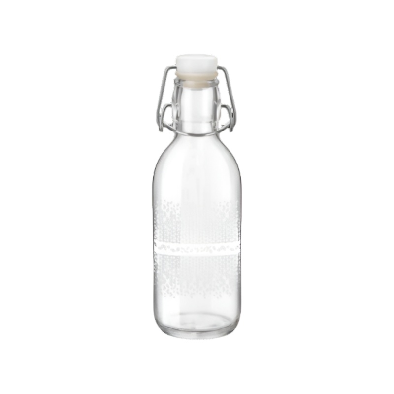Bormiolo Rocco Transparent White Printed Water Bottle | Bormiolo Rocco In Lebanon