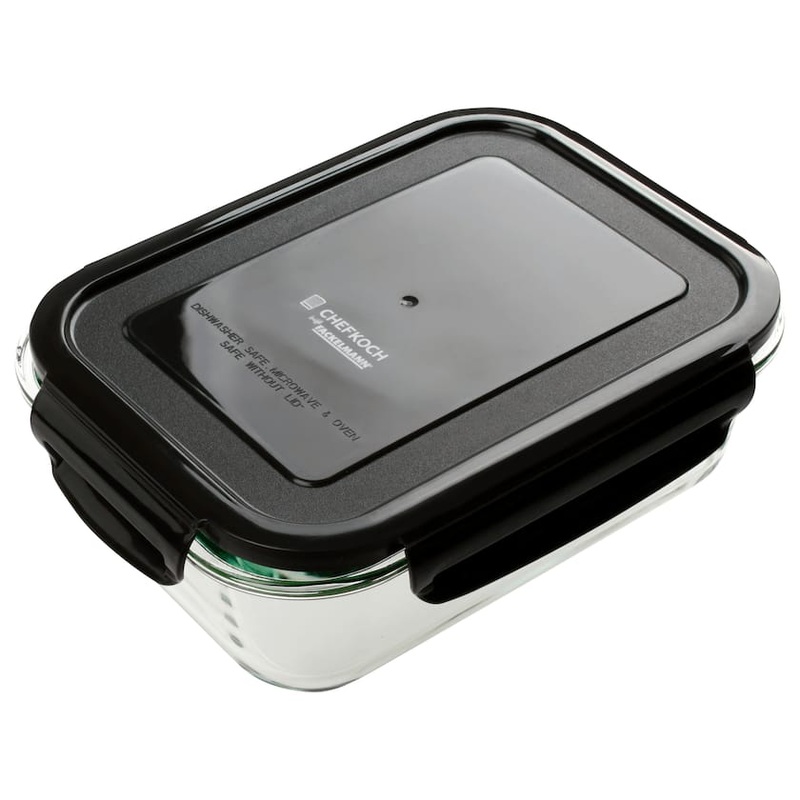 Chefkoch Trifft Fackelmann Glass Storage Box With Black Plastic Lid 1050ml | Fackelmann In Lebanon