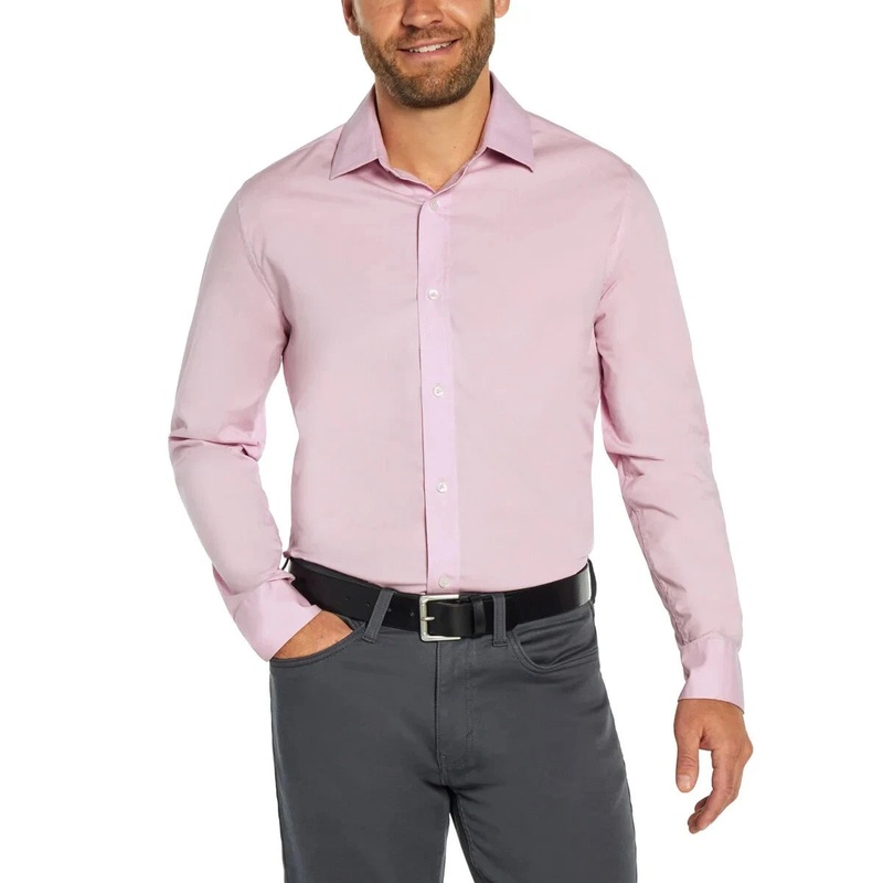 Banana Republic Mens Pink Stretch Poplin Long Sleeve Shirt |Banana Republic In Lebanon
