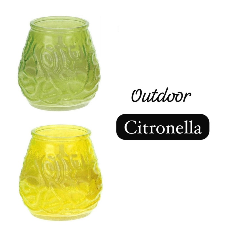 Citronella Green & Yellow Cup Candles Set Of 2 | Citronella In Lebanon