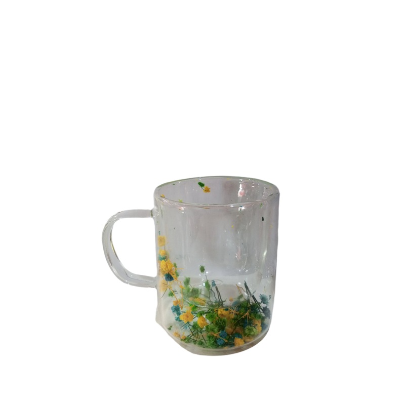 Hinox Transparent Coffee Flower Glass Mug A-3 | Hinox In Lebanon