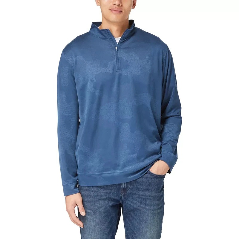 Kirkland Signature Mens Navy Blue Performance 1/4 Zip Long Sleeve Blouse |Kirkland Signature In Lebanon
