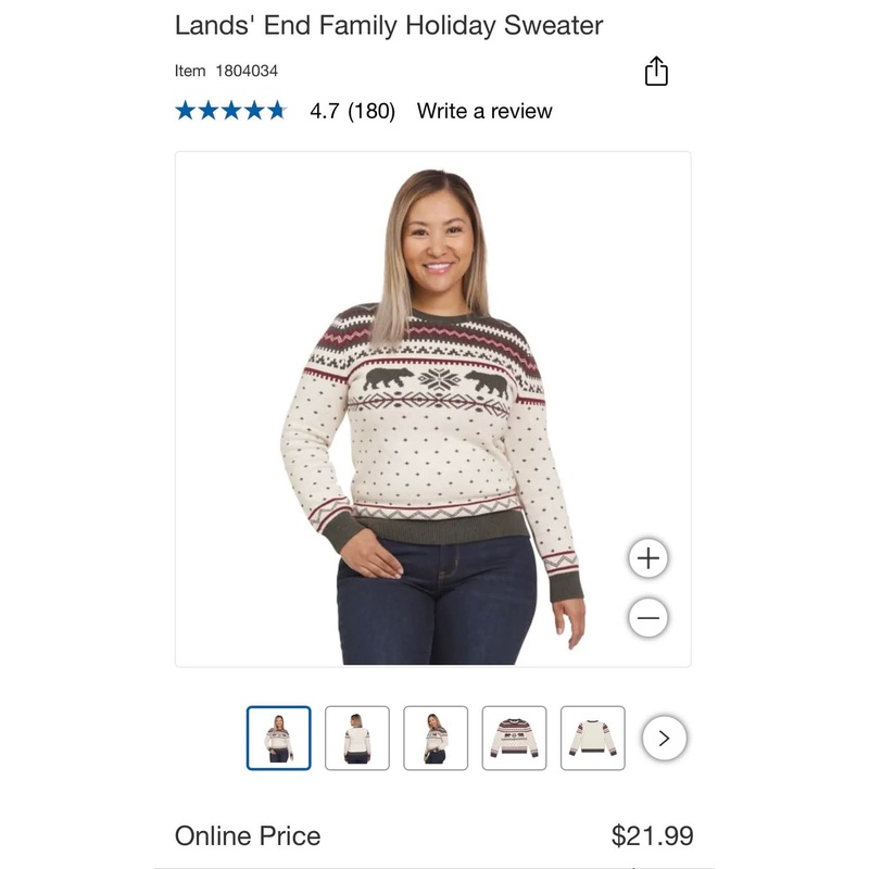 Lands’ End Womens Multicolor Knitted Long Sleeve Sweatshirt | Lands’ End In Lebanon