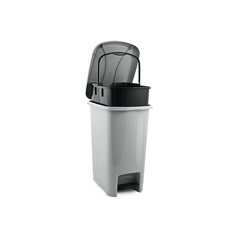 Slim Pedal White Dustbin With Inner Bucket(32X23X40 CM) 12,5 L|Slim In Lebanon