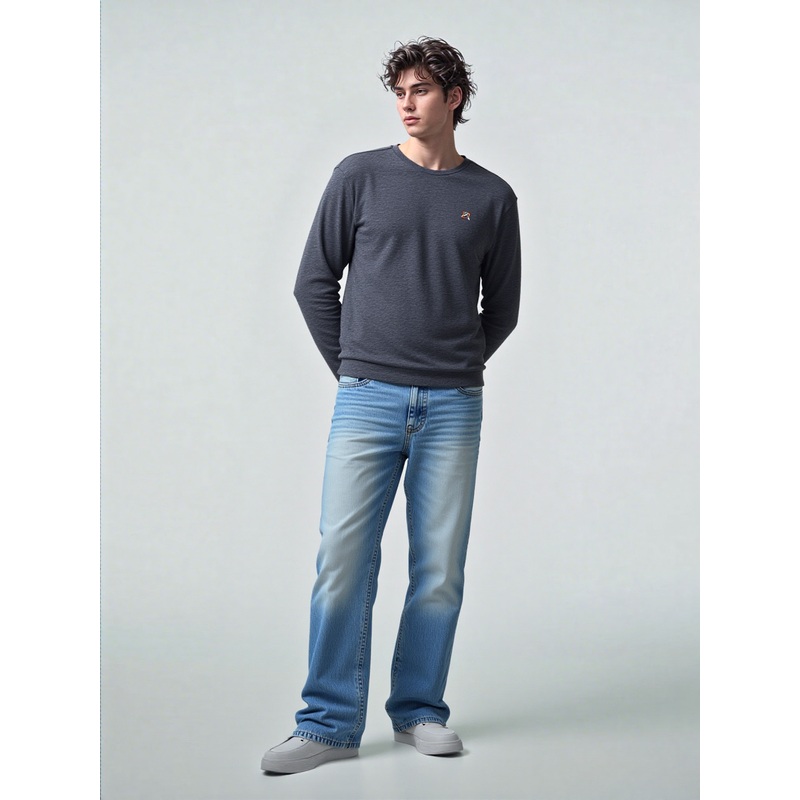 Avalanche Mens Dark Grey Crew Neck Sweatshirt  |Avalanche In Lebanon