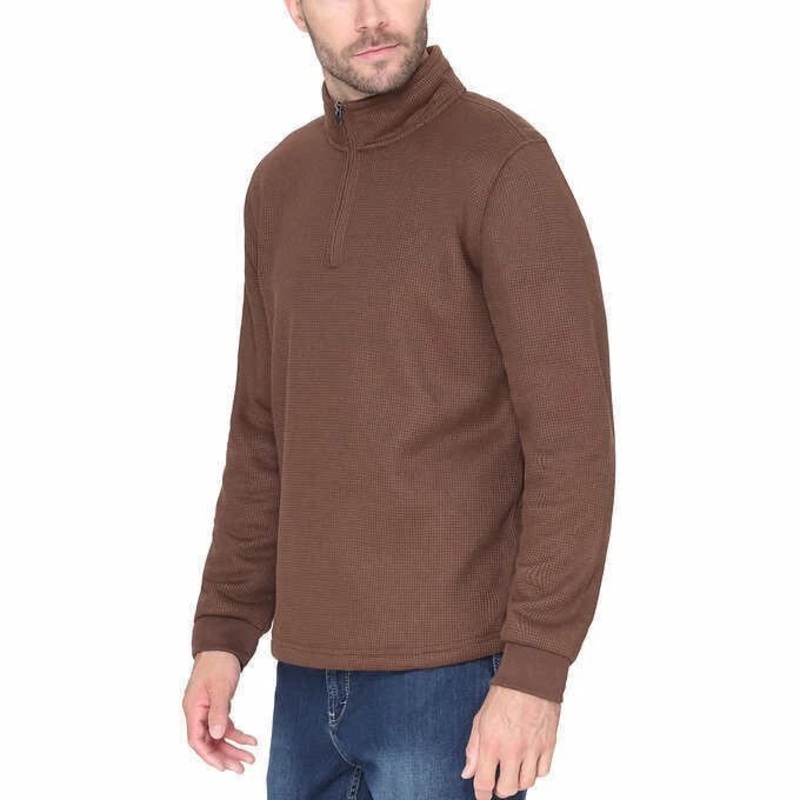 BC Clothing Mens Brown  Fleece Quarter Zip Sweatshirt  |BC Clothing In Lebanon
