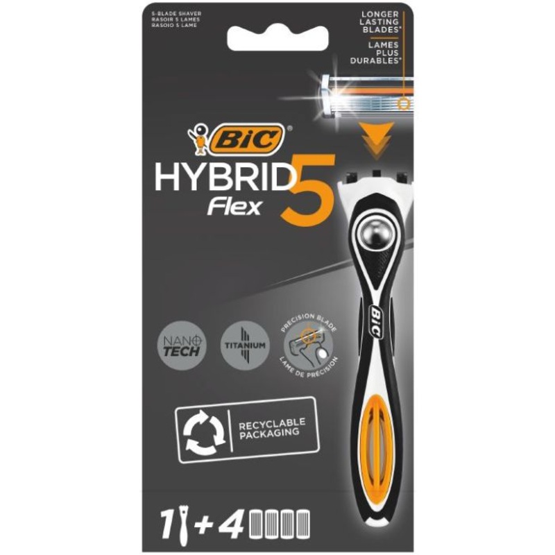 Bic Hybrid 5 Flex Men’s Razor 1 Handle + 4 Cartridges | Bic In Lebanon