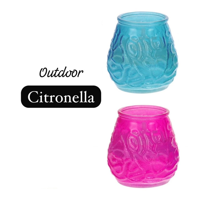 Citronella Pink & Blue Set Of 2 Candle Cups | Citronella In Lebanon