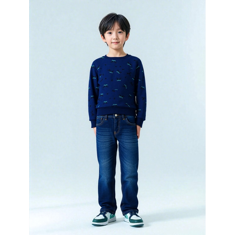 Doppia Corsia Boy’s Navy Blue Long Sleeve Sweatshirt | Doppia Corsia In Lebanon
