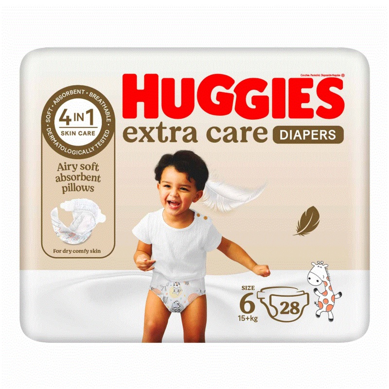 Huggies Extra Care 28 Diapers Size 6 (15+ KG) | Huggies In Lebanon