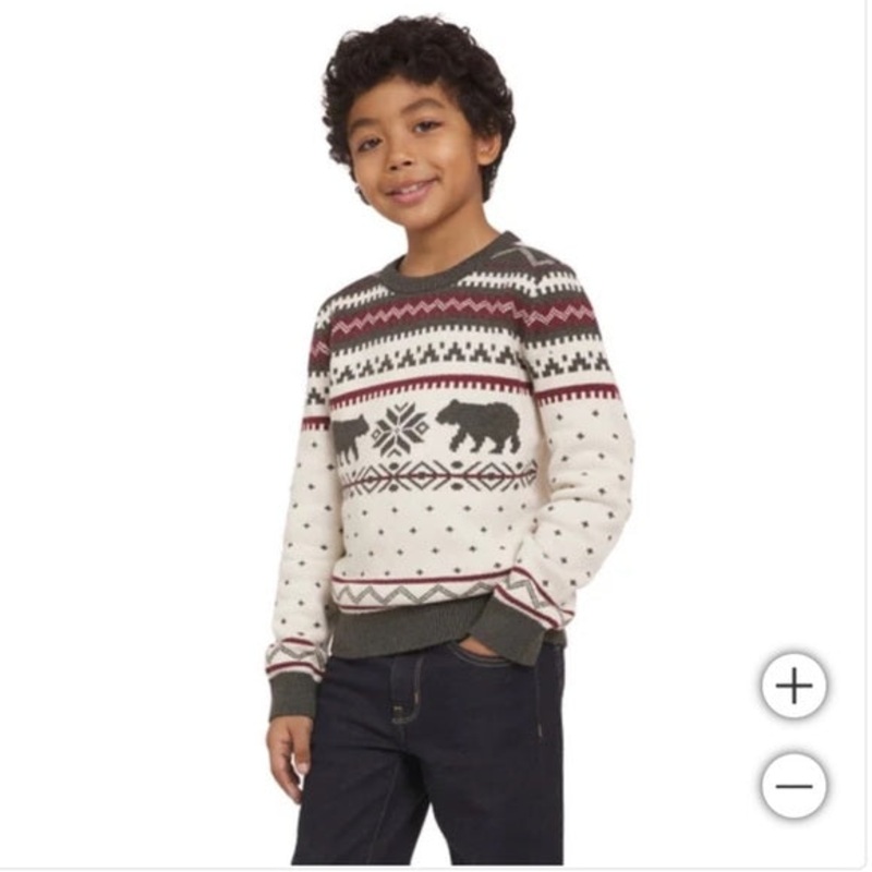 Lands’ End Boy’s Multicolor Knitted Long Sleeve Sweatshirt | Lands’ End In Lebanon