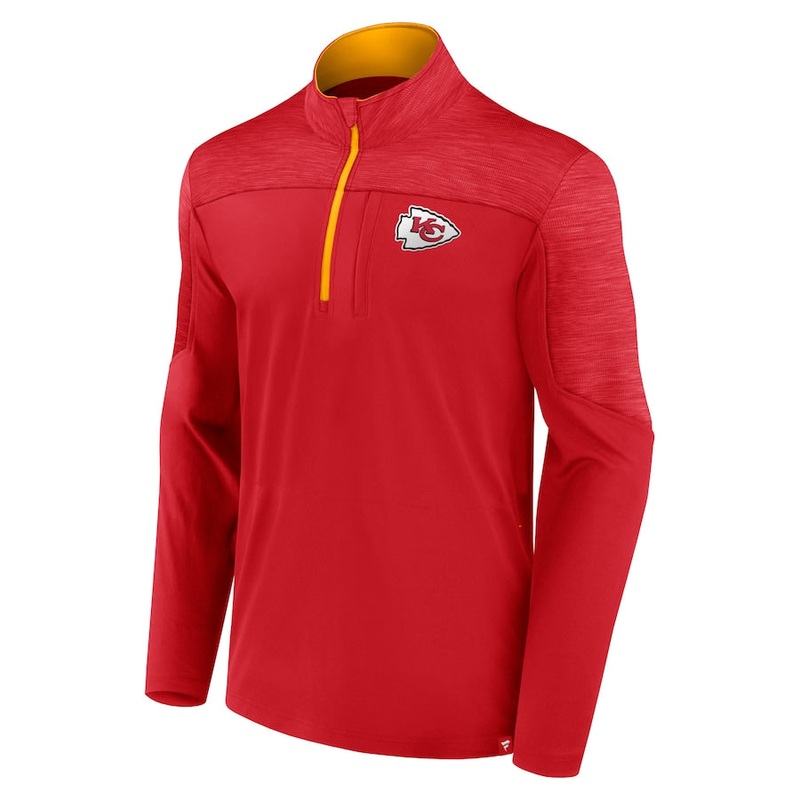 NFL Men’s Red 1/4 Zip Teams Logo Kansas City Long Sleeve Blouse |NFL In Lebanon