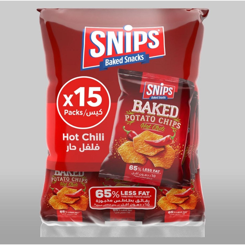 Snips Baked Potato Chips Hot Chili 16g X 15 Packs | Snips In Lebanon