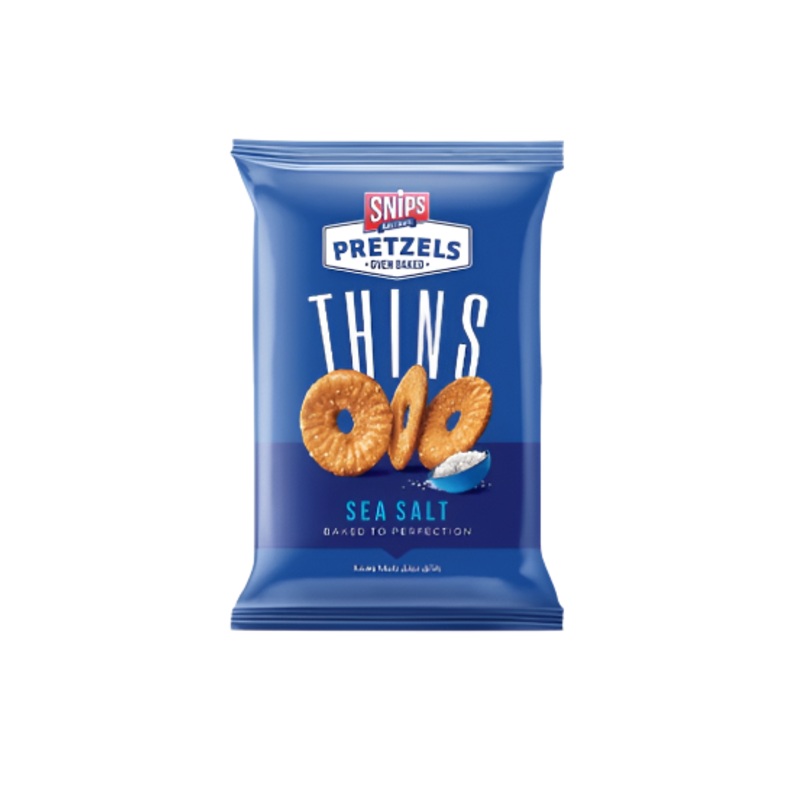 Snips Pretzels Oven Baked Thins Sea Salt Flavor 90g | Snips In Lebanon