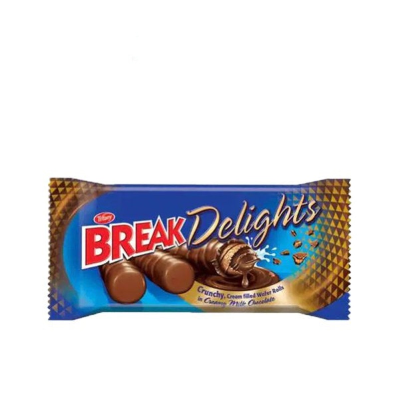 Tiffany Break Delight Crunchy Cream Filled Wafer Rolls With Chocolate  21g | Tiffany In Lebanon
